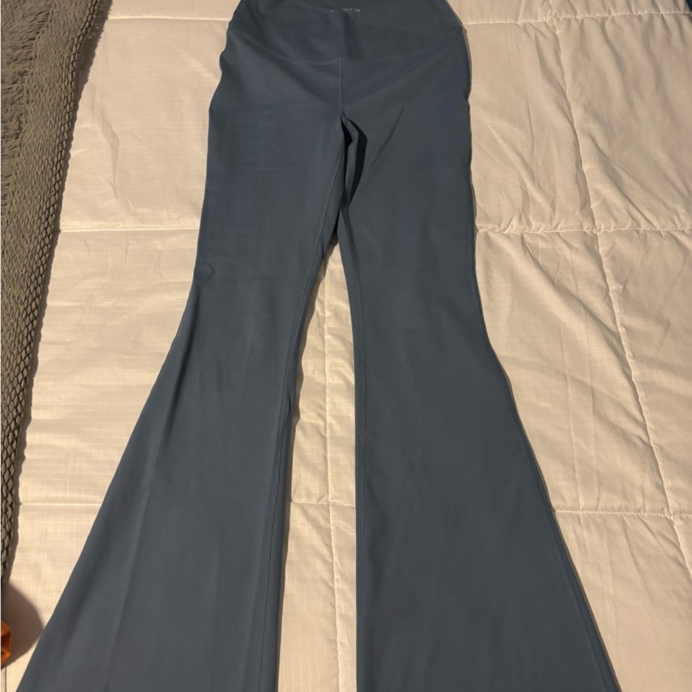Yogalicious Blue Flare Pants with High-Rise Waistband
